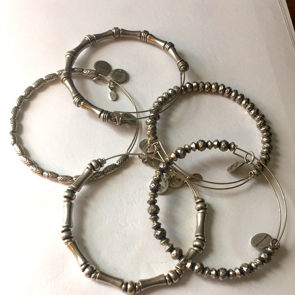 Alex and Ani beaded set of five bracelets